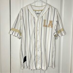 Brooklyn laundry men’s White Los Angeles Striped Jersey Shirt baseball L